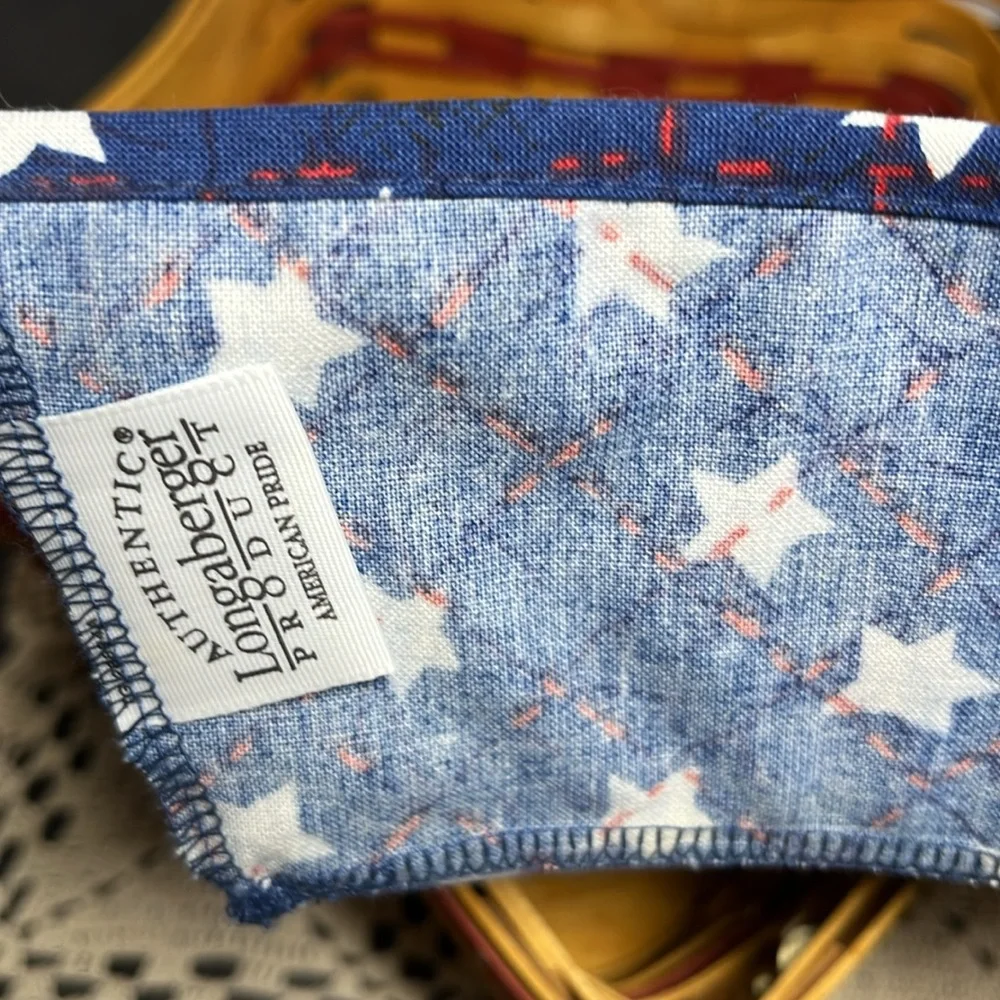 🇺🇸Longaberger 2001 Holiday Hostess Shining Star Basket Large Cloth Plastic Liner